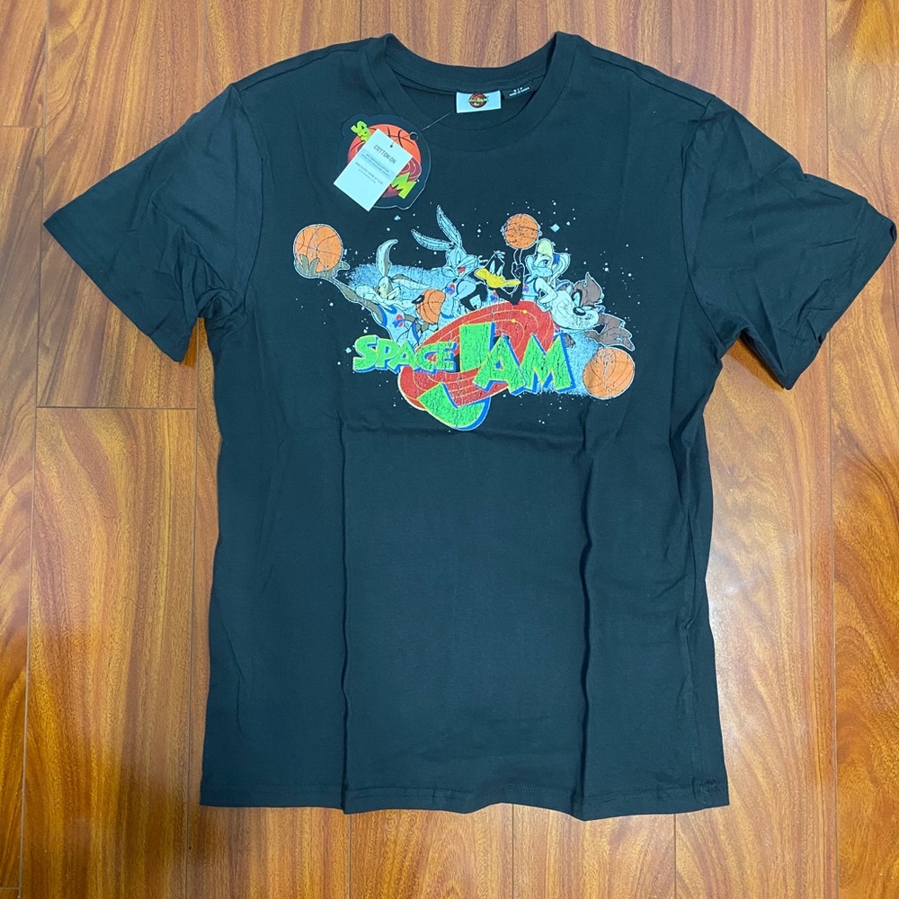 Cotton On Space Jam Black T Shirt Mens Small